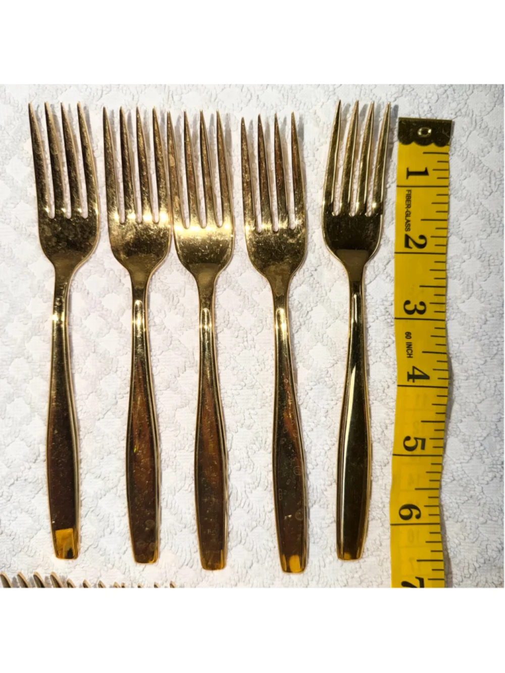 Rogers Cutlery Co Stainless Steel USA Gold Tone Mixed Forks Lot of 14